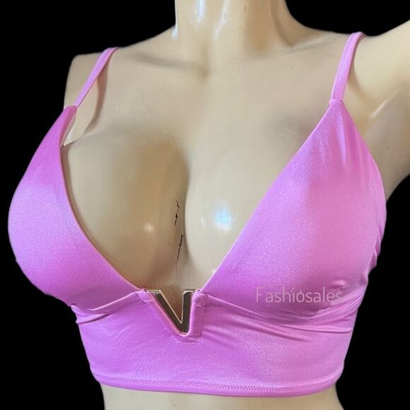 Victorias Secret Swim V-Hardware Padded Bikini Top & Cheeky bottoms Set Berry Ge - Picture 2 of 6